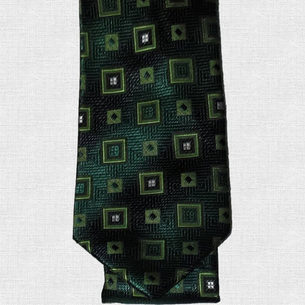 Hi-Tie Men’s 100% Silk Green Tie
